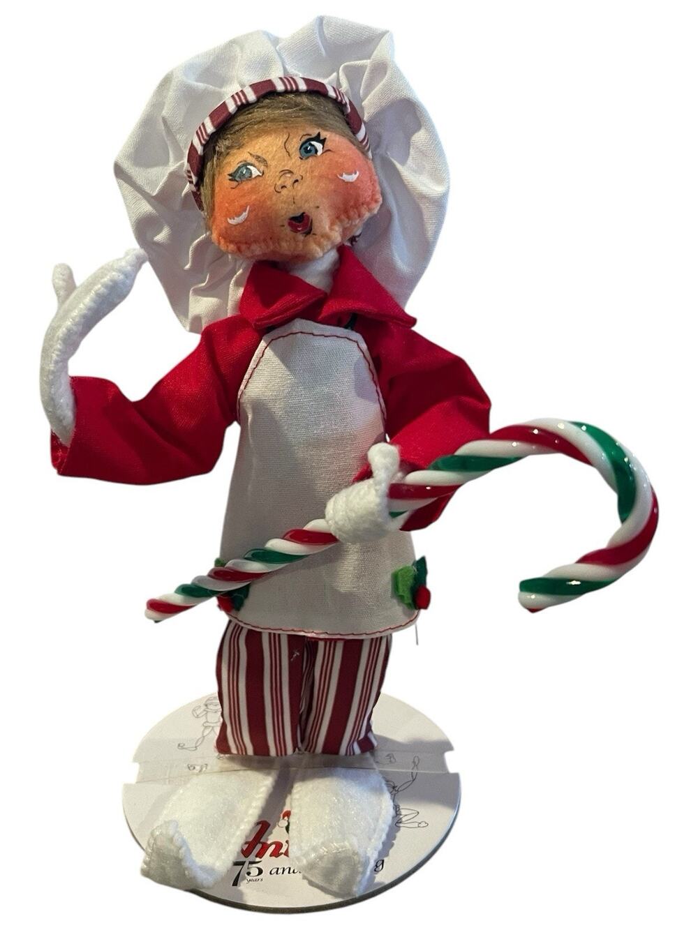 Annalee 9" Candy Cane Chef Elf 2016
